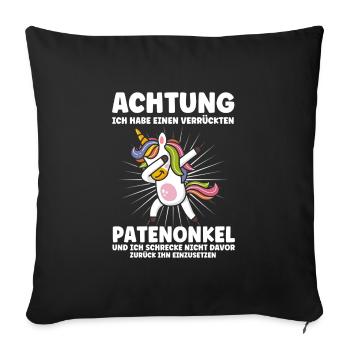 Patenkind Patenonkel Taufpate Geschenk - Sofakissenbezug 45 x 45 cm - Schwarz - Vorne