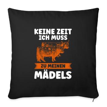 Kuh Kühe Kuh Geschenk - Sofakissenbezug 45 x 45 cm - Schwarz - Vorne