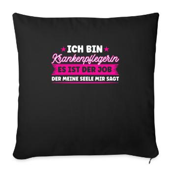 Krankenpflegerin Pflegedienst Krankenschwester - Sofakissenbezug 45 x 45 cm - Schwarz - Vorne
