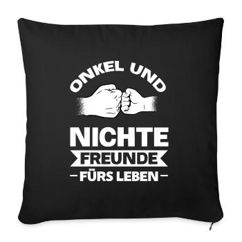 Onkel Nichte Nichten Geschenk - Sofakissenbezug 45 x 45 cm - Schwarz - Vorne