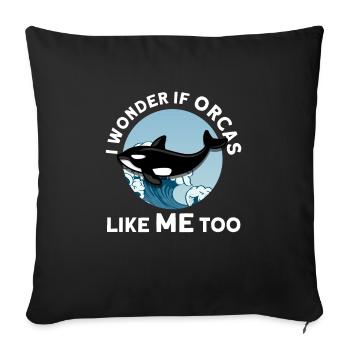 Orca Orca Tiergeschenk - Sofakissenbezug 45 x 45 cm - Schwarz - Vorne