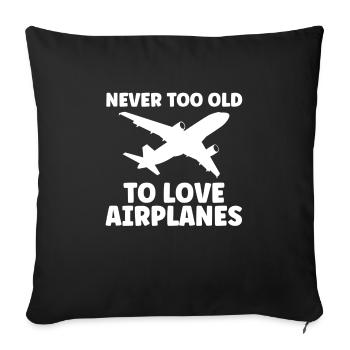 Airplane Airplane Pilot Gift - Sofa pillowcase 17,3'' x 17,3'' (45 x 45 cm) - black - Front
