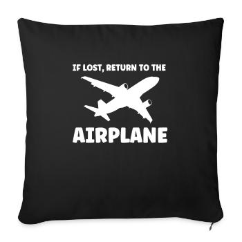 Airplane Airplane Pilot Gift - Sofa pillowcase 17,3'' x 17,3'' (45 x 45 cm) - black - Front