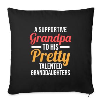 Grandpa of the girl Grandfather grandfather of the girl - Sofa pillowcase 17,3'' x 17,3'' (45 x 45 cm) - black - Front