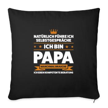 Papa Kinder Eltern Geschenk - Sofakissenbezug 45 x 45 cm - Schwarz - Vorne