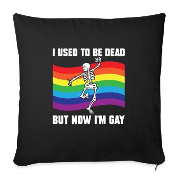 Cadeau bisexuel lgbt lesbien - Housse de coussin décorative 45 x 45 cm - noir - Devant