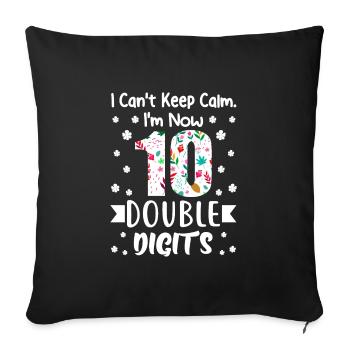 10th birthday 10 years girl's birthday - Sofa pillowcase 17,3'' x 17,3'' (45 x 45 cm) - black - Front