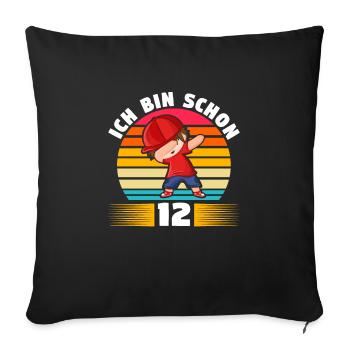 12.Geburtstag 12 Jahre Geschenk - Sofakissenbezug 45 x 45 cm - Schwarz - Vorne