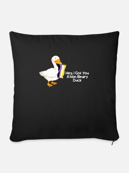 Nicht-binäres nicht binäres Flag LGBTQ Geschenk - Sofakissenbezug 45 x 45 cm - Schwarz