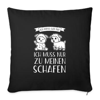 Schafe Schäfer Schaf Geschenk - Sofakissenbezug 45 x 45 cm - Schwarz - Vorne