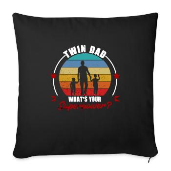 Twin Dad Fils Twin Dad Family Gift - Housse de coussin décorative 45 x 45 cm - noir - Devant