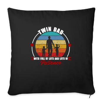 Twin Dad Fils Twin Dad Family Gift - Housse de coussin décorative 45 x 45 cm - noir - Devant