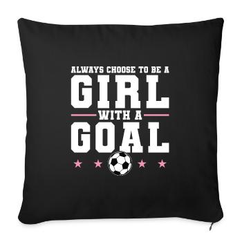 Soccer Girls Football Player Football Match - Sofa pillowcase 17,3'' x 17,3'' (45 x 45 cm) - black - Front
