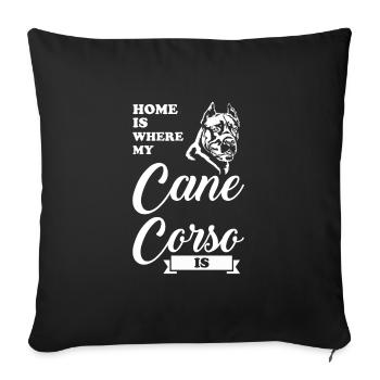 Cane Corso Cane Corso Geschenk - Sofakissenbezug 45 x 45 cm - Schwarz - Vorne