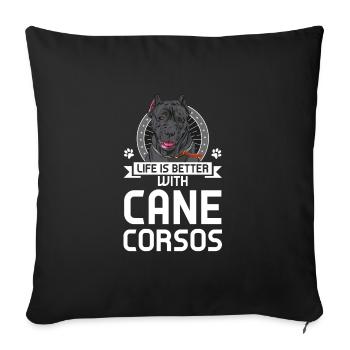 Cane Corso Cane Corso Cadeau - Housse de coussin décorative 45 x 45 cm - noir - Devant