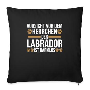 Labrador Hund Labradore Geschenk - Sofakissenbezug 45 x 45 cm - Schwarz - Vorne