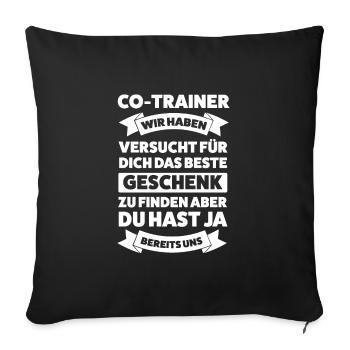 Co-Trainer Sport Trainer Geschenk - Sofakissenbezug 45 x 45 cm - Schwarz - Vorne
