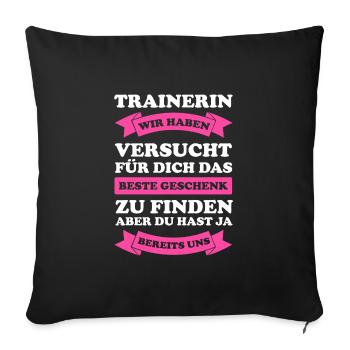 Trainerin Sport Sportler Geschenk - Sofakissenbezug 45 x 45 cm - Schwarz - Vorne
