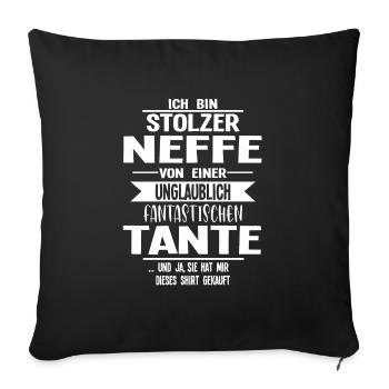 Neffe Tante Neffen Geschenk - Sofakissenbezug 45 x 45 cm - Schwarz - Vorne