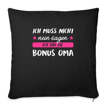Bonus Oma Stieffamilie Stiefgroßmutter Geschenk - Sofakissenbezug 45 x 45 cm - Schwarz - Vorne