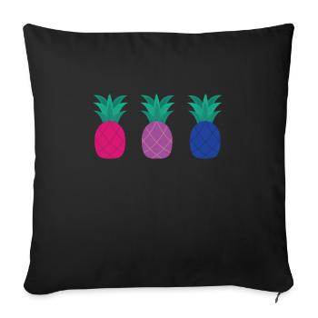 Bisexuell Ananas Bisexuell Ananas - Sofakissenbezug 45 x 45 cm - Schwarz - Vorne