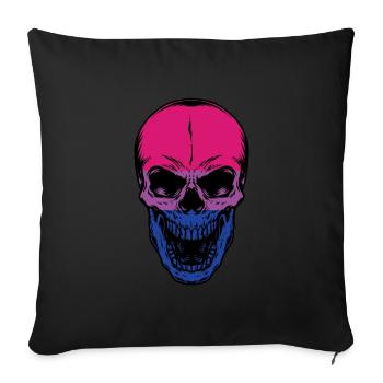 Crâne bisexuel Crâne bisexuel - Housse de coussin décorative 45 x 45 cm - noir - Devant