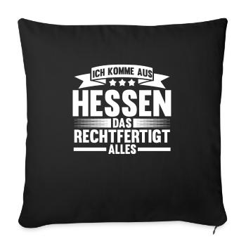 Hessen Heimat Hesse Geschenk - Sofakissenbezug 45 x 45 cm - Schwarz - Vorne