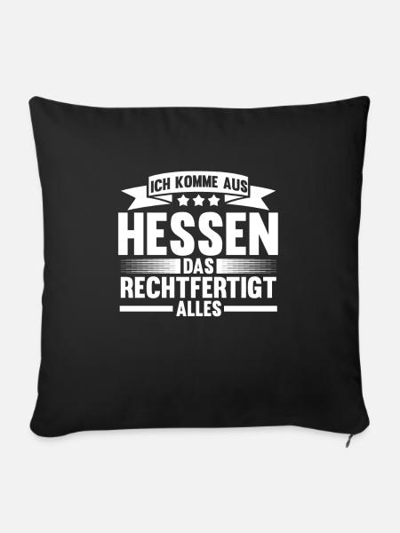 Hessen Heimat Hesse Geschenk - Sofakissenbezug 45 x 45 cm - Schwarz