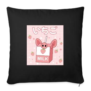 Japanese Japanese Strawberry - Sofa pillowcase 17,3'' x 17,3'' (45 x 45 cm) - black - Front