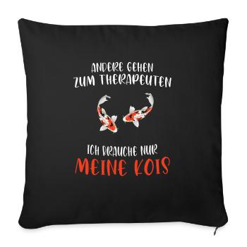 Kois Fisch Koifisch Geschenk - Sofakissenbezug 45 x 45 cm - Schwarz - Vorne