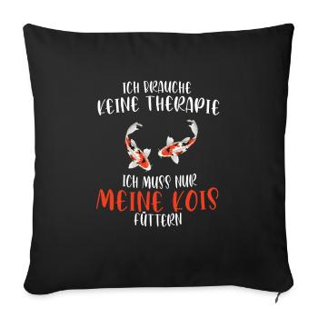 Kois Fisch Koi Besitzer Geschenk - Sofakissenbezug 45 x 45 cm - Schwarz - Vorne