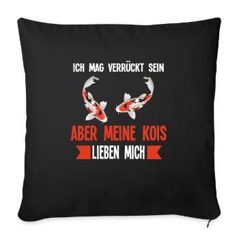 Kois Fisch Koi Flüsterer Geschenk - Sofakissenbezug 45 x 45 cm - Schwarz - Vorne