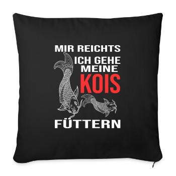 Kois Fisch Koi Besitzer Geschenk - Sofakissenbezug 45 x 45 cm - Schwarz - Vorne