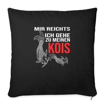 Kois Fisch Koifisch Geschenk - Sofakissenbezug 45 x 45 cm - Schwarz - Vorne