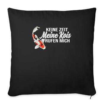 Kois Fisch Koi Flüsterer Geschenk - Sofakissenbezug 45 x 45 cm - Schwarz - Vorne