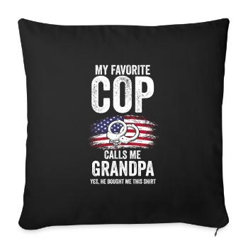 Cop Grandpa Grandson Cop Grandpa Family Geschenk - Sofakissenbezug 45 x 45 cm - Schwarz - Vorne