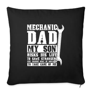 Mechanic Father Son Mechanic Father Family - Sofa pillowcase 17,3'' x 17,3'' (45 x 45 cm) - black - Front