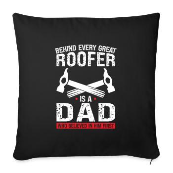 Roofer Father Son Roofer Papa Family - Sofa pillowcase 17,3'' x 17,3'' (45 x 45 cm) - black - Front