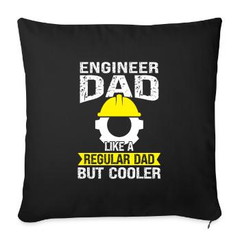 Engineer Father Engineer Father Family Gift - Sofa pillowcase 17,3'' x 17,3'' (45 x 45 cm) - black - Front