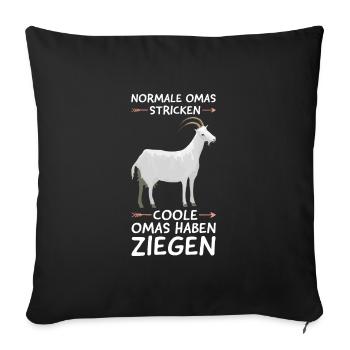 Ziege Oma Ziegen Geschenk - Sofakissenbezug 45 x 45 cm - Schwarz - Vorne