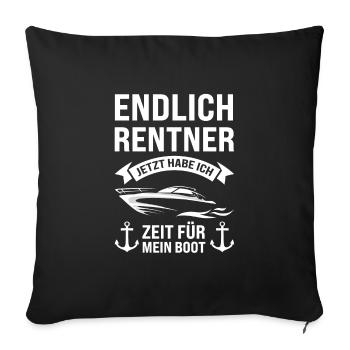 Boot Rentner Bootfahrer Geschenk - Sofakissenbezug 45 x 45 cm - Schwarz - Vorne