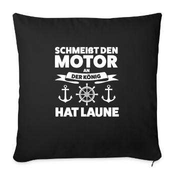 Boot Segeln Segelboot Geschenk - Sofakissenbezug 45 x 45 cm - Schwarz - Vorne