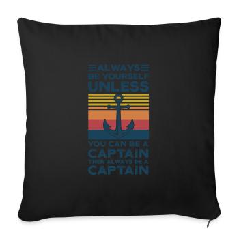 Captain Captains Boating Gift - Sofa pillowcase 17,3'' x 17,3'' (45 x 45 cm) - black - Front