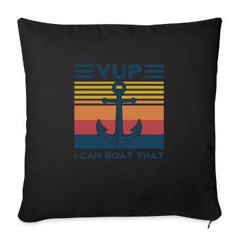 Kapitän Kapitäne Bootfahren Geschenk - Sofakissenbezug 45 x 45 cm - Schwarz - Vorne