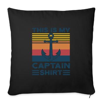 Kapitän Kapitäne Bootfahren Geschenk - Sofakissenbezug 45 x 45 cm - Schwarz - Vorne