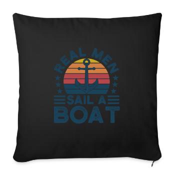 Kapitän Kapitäne Bootfahren Geschenk - Sofakissenbezug 45 x 45 cm - Schwarz - Vorne
