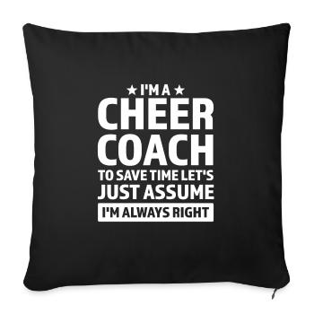 coach cheer sport cheer coach gift - Sofa pillowcase 17,3'' x 17,3'' (45 x 45 cm) - black - Front