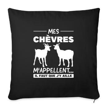 Ziege Ziege Tier Geschenk - Sofakissenbezug 45 x 45 cm - Schwarz - Vorne
