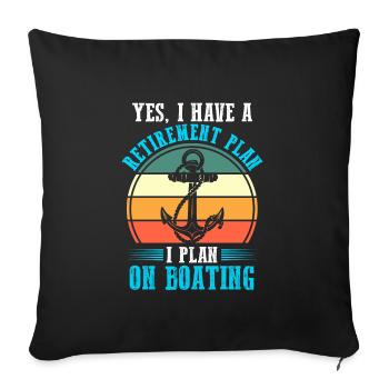 Captain Boat Captains Cadeau - Housse de coussin décorative 45 x 45 cm - noir - Devant