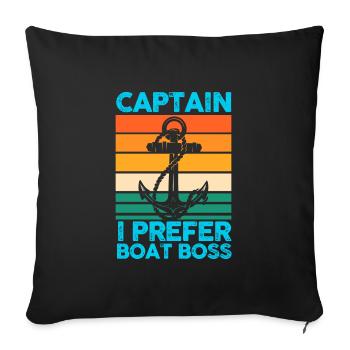 Captain Boat Captains Cadeau - Housse de coussin décorative 45 x 45 cm - noir - Devant